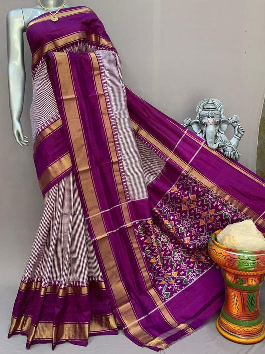 Ikkat Patola Pure Handloom Silk Saree