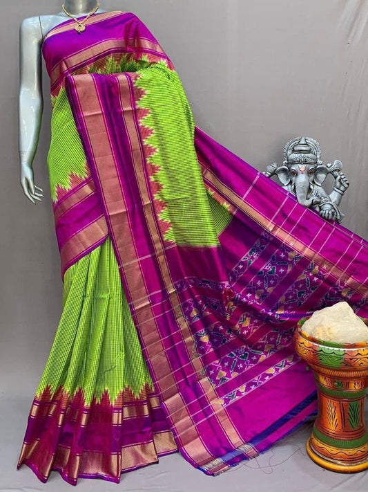 Ikkat Patola Pure Handloom Silk Saree