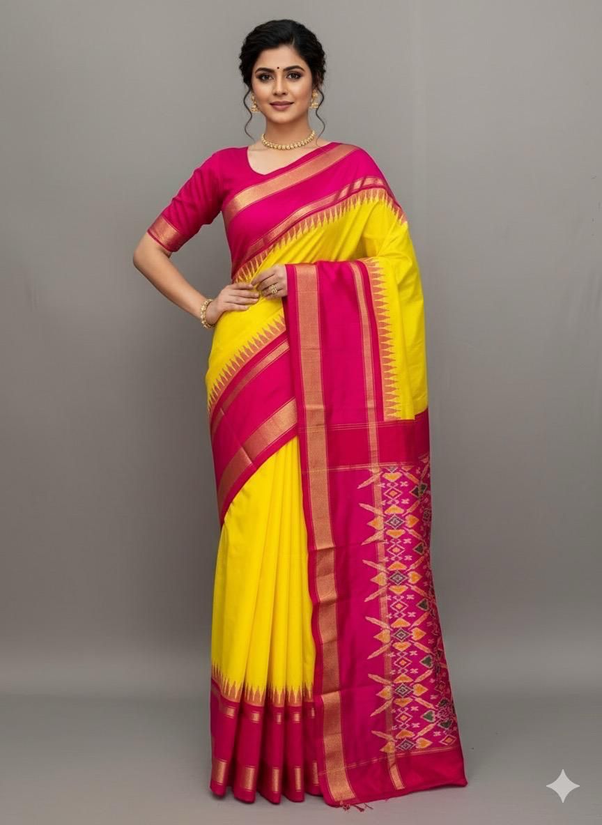 Ikkat Patola Pure Handloom Silk Saree