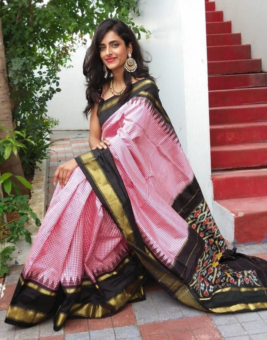 Ikkat Patola Pure Handloom Silk Saree