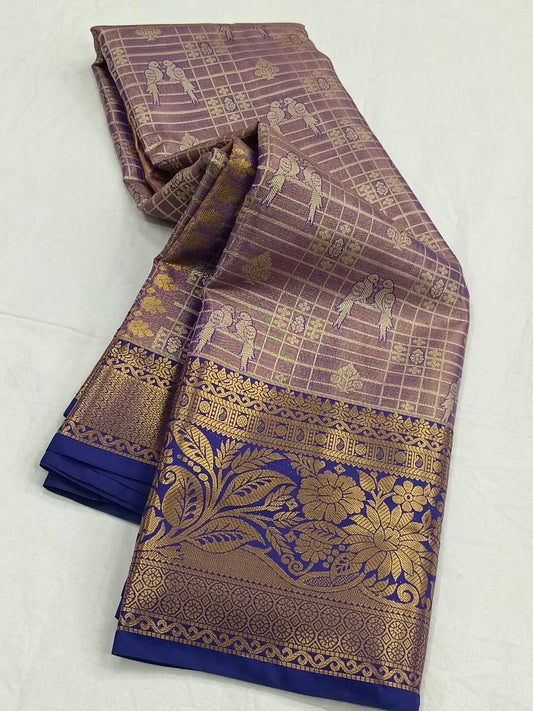 Semi Silk Saree Traditional Pattern