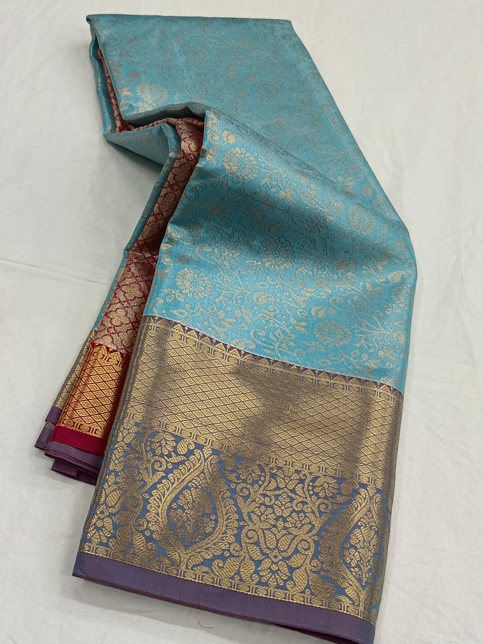 Semi Silk Saree Traditional Pattern
